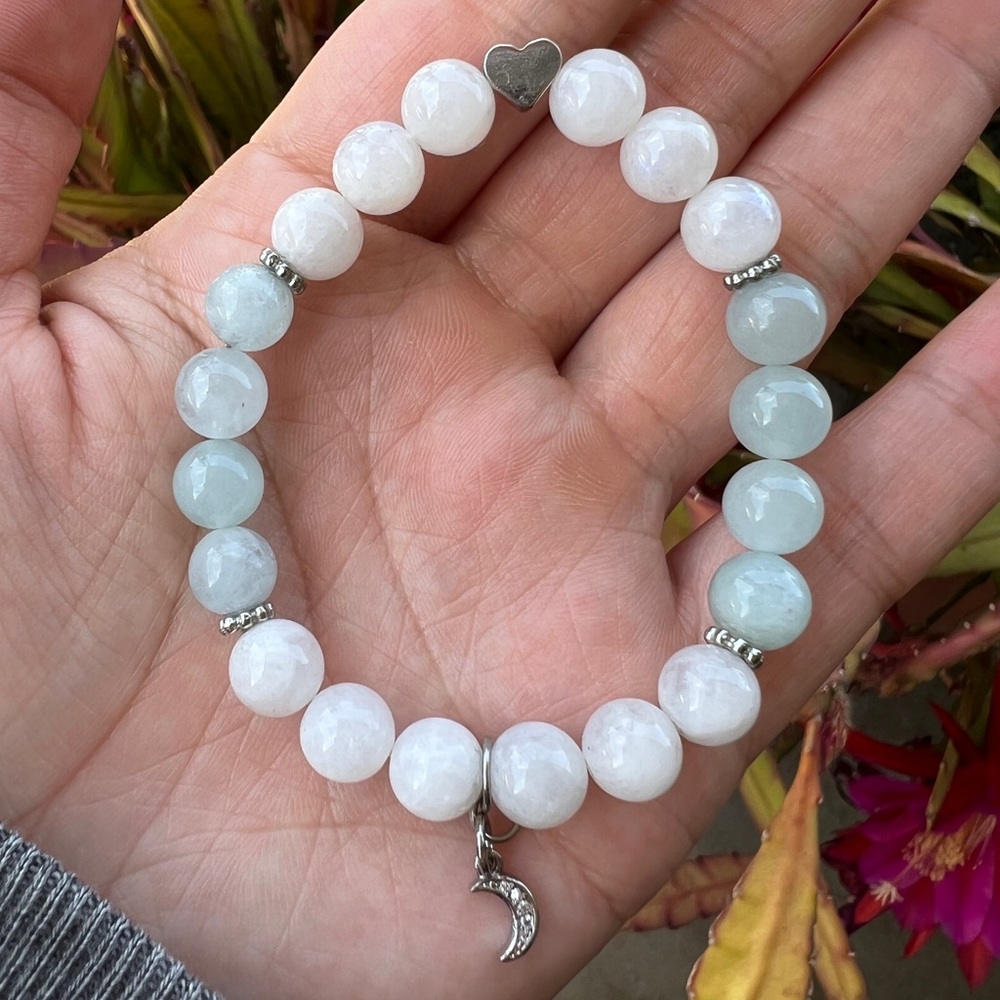 Moonstone and Angelite Bracelet
